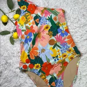 Summersalt X Rife Paper Co Floral Sidestroke One Piece Swim Suit Size 14